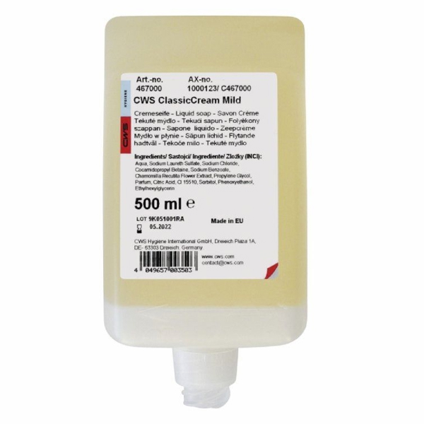 CWS Seifencreme Classic Mild, flüssig, ph-neutral 500 ml - Webstar - Hygiene- und Verbrauchsartikel - Medizin- und Pflegeprodukte - Articles d’hygiène et consommables - Produits médicaux et de soins