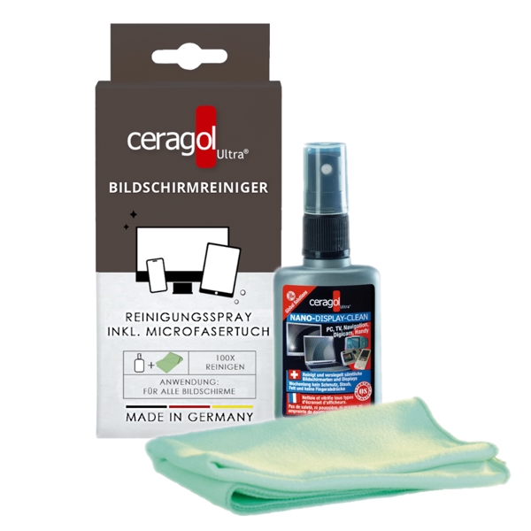 Ceragol Ultra Bildschirmreiniger Set Spray, 50 ml inkl. Mikrofasertuch - Webstar - Hygiene- und Verbrauchsartikel - Medizin- und Pflegeprodukte - Articles d’hygiène et consommables - Produits médicaux et de soins
