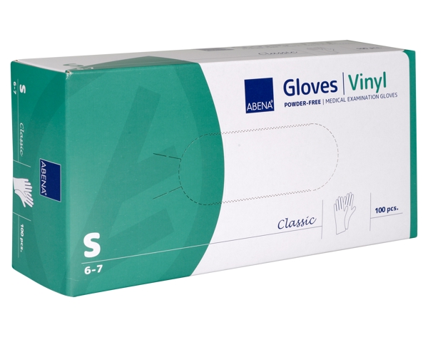 Abena Classic Einweghandschuhe Vinyl, transparent, puderfrei, unsteril, 240 mm Gr. S - Webstar - Hygiene- und Verbrauchsartikel - Medizin- und Pflegeprodukte - Articles d’hygiène et consommables - Produits médicaux et de soins