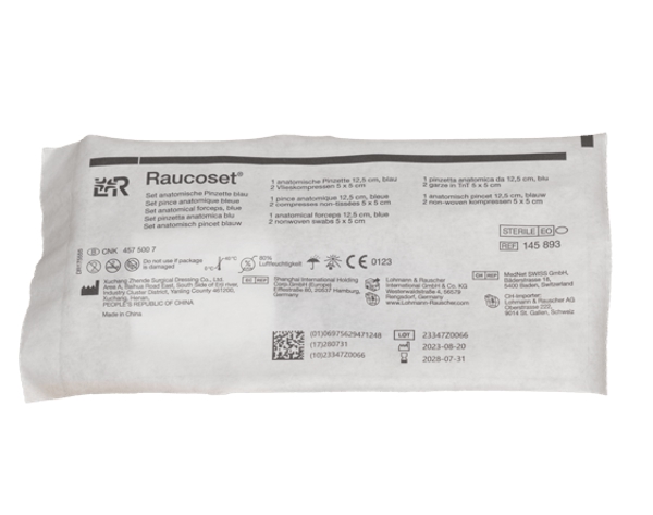 Raucoset anatomische Pinzette blau