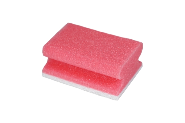 CLEAN and CLEVER Pflegeschwamm klein 9,5 × 7,0 × 4,8 cm rot/weiss - Webstar - Hygiene- und Verbrauchsartikel - Medizin- und Pflegeprodukte - Articles d’hygiène et consommables - Produits médicaux et de soins