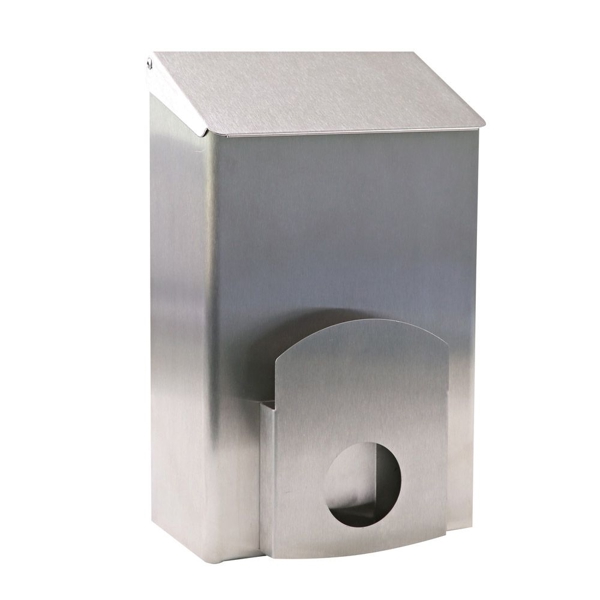 Abfallbehält m Halte für Damenhygiene 4 L Edelstahl 20x25x8.5 cm mit Klappdeckel - Webstar - Hygiene- und Verbrauchsartikel - Medizin- und Pflegeprodukte - Articles d’hygiène et consommables - Produits médicaux et de soins