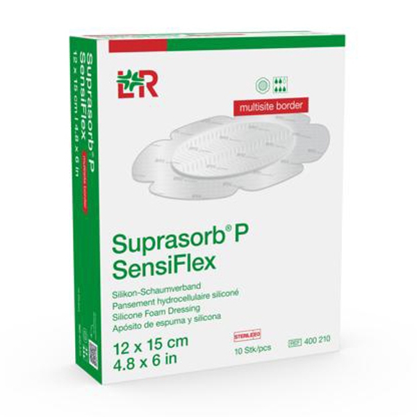 Suprasorb® P SensiFlex Silikonschaumverband mit WaveCut-Technology 12 x 15 cm, steril - Webstar - Hygiene- und Verbrauchsartikel - Medizin- und Pflegeprodukte - Articles d’hygiène et consommables - Produits médicaux et de soins