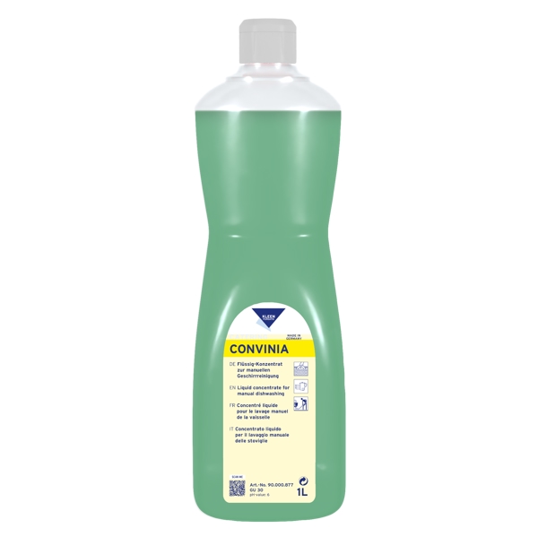 Kleen Purgatis CONVINIA Handspülmittel parfümiert, grün, flüssig, pH: 5 - 7 1 Liter, Konzentrat - Webstar - Hygiene- und Verbrauchsartikel - Medizin- und Pflegeprodukte - Articles d’hygiène et consommables - Produits médicaux et de soins