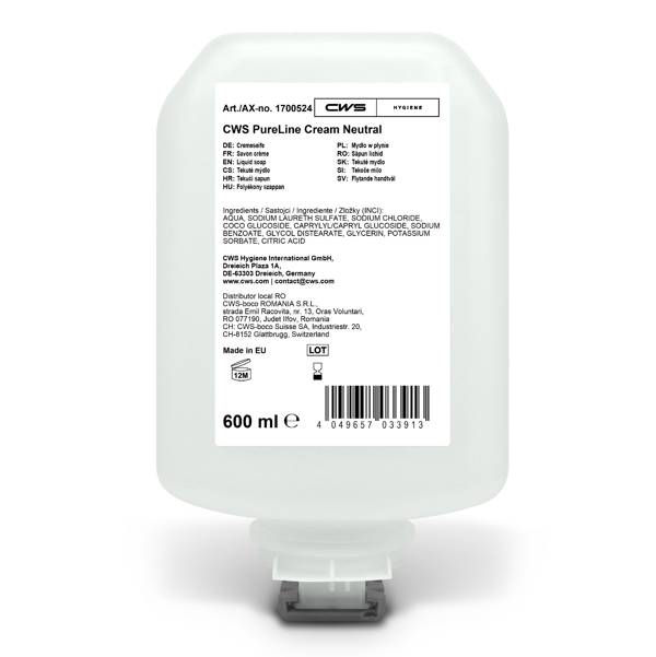 CWS Cremeseife PureLine Neutral 600ml - Webstar - Hygiene- und Verbrauchsartikel - Medizin- und Pflegeprodukte - Articles d’hygiène et consommables - Produits médicaux et de soins