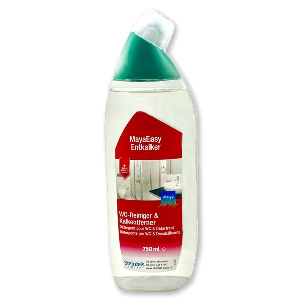MayaEasy Entkalker WC-Reiniger & Kalkentferner charakteristisch, farblos, flüssig, pH: 0,8, biologisch abbaubar 750 ml, gebrauchsfertig - Webstar - Hygiene- und Verbrauchsartikel - Medizin- und Pflegeprodukte - Articles d’hygiène et consommables - Produits médicaux et de soins