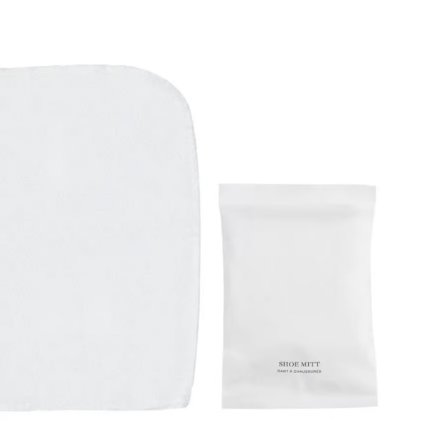 Schuhputzhandschuh aus Baumwolle, in Papiersachet