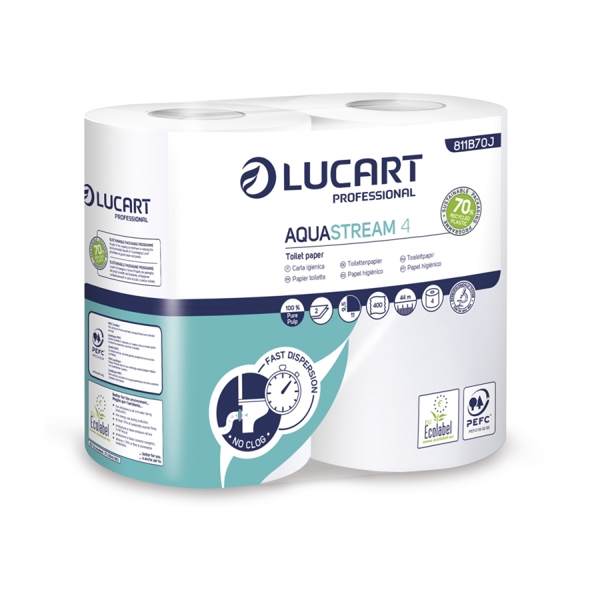 Lucart Aquastream 4 Toilettenpapier Kleinrollen