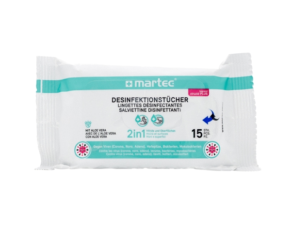 Martec Desinfektionstuch 2in1 mit Aloe Vera