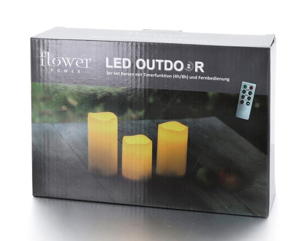 LED Zylinderkerzen 3er Set