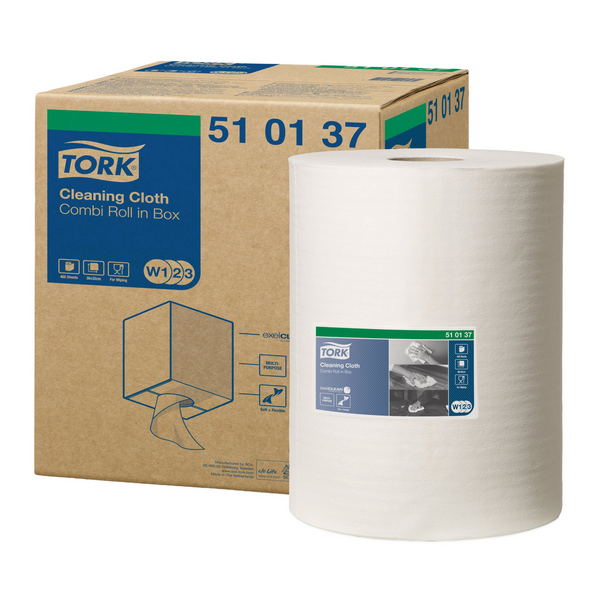 Tork Premium Reinigungstücher 510 - Kombirolle im Karton – W1/W2/W3 System