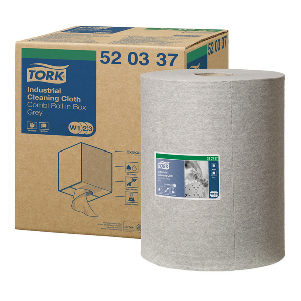 Tork Premium Industrie-Reinigungstücher 520 - Kombirolle im Karton – W1/W2/W3 System
