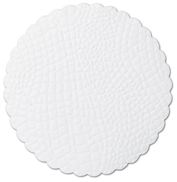 Papier Gläserunterlagen Ø 9,5 cm, rund, 1-lagig, weiss, Kroko-Prägung - Webstar - Hygiene- und Verbrauchsartikel - Medizin- und Pflegeprodukte - Kiosk- und Shopartikel - Fun Food Service - Schweiz - Articles d’hygiène et consommables - Produits médicaux et de soins - Produits de kiosque et de magasin - Fun Food Service - Suisse