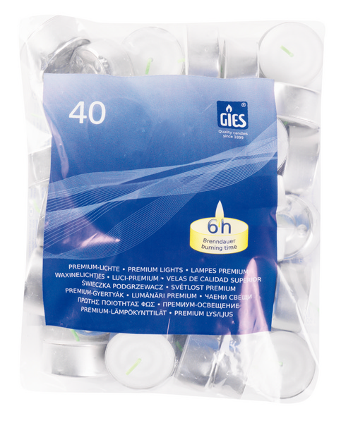Premium Teelichter Profi-Line mit Alu-Hülse, 20 × 38 mm, Brenndauer ca. 6 Stunden - Webstar - Hygiene- und Verbrauchsartikel - Medizin- und Pflegeprodukte - Kiosk- und Shopartikel - Fun Food Service - Schweiz - Articles d’hygiène et consommables - Produits médicaux et de soins - Produits de kiosque et de magasin - Fun Food Service - Suisse
