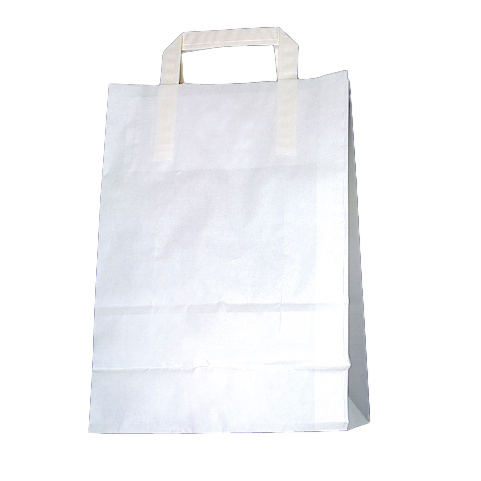 Tragtaschen Kraft-Papier, mit Klotzboden, weiss, 31 × 22 + 11 cm, 80 g/m² - Webstar - Hygiene- und Verbrauchsartikel - Medizin- und Pflegeprodukte - Kiosk- und Shopartikel - Fun Food Service - Schweiz - Articles d’hygiène et consommables - Produits médicaux et de soins - Produits de kiosque et de magasin - Fun Food Service - Suisse