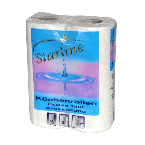 Starline Küchenrollen Zellstoff, 3-lagig, Rolle à 60 Blatt, 22 × 25,2 cm, weiss - Webstar - Hygiene- und Verbrauchsartikel - Medizin- und Pflegeprodukte - Kiosk- und Shopartikel - Fun Food Service - Schweiz - Articles d’hygiène et consommables - Produits médicaux et de soins - Produits de kiosque et de magasin - Fun Food Service - Suisse