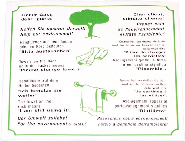 Hinweis «Der Umwelt zuliebe»
