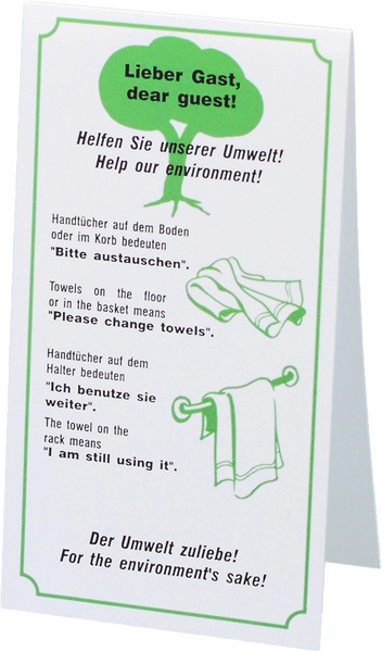 Hinweis «Der Umwelt zuliebe»