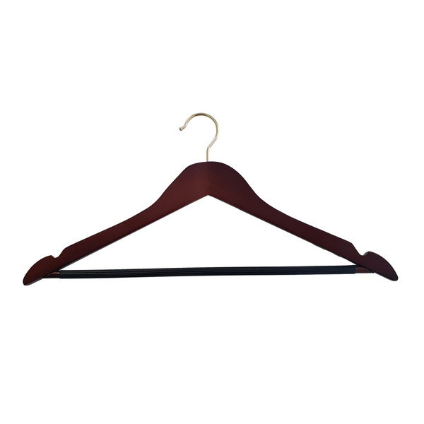 Formbügel Holz, Haken gold, 45 cm, braun - Webstar - Hygiene- und Verbrauchsartikel - Medizin- und Pflegeprodukte - Kiosk- und Shopartikel - Fun Food Service - Schweiz - Articles d’hygiène et consommables - Produits médicaux et de soins - Produits de kiosque et de magasin - Fun Food Service - Suisse