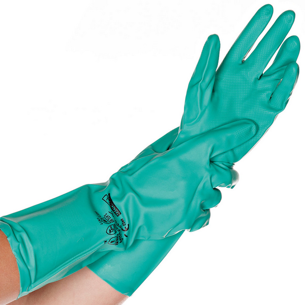 HYGOSTAR Handschuhe Nitril, Cat. III Chemikalienschutz, grün, 340 mm, Gr. XXL - Webstar - Hygiene- und Verbrauchsartikel - Medizin- und Pflegeprodukte - Kiosk- und Shopartikel - Fun Food Service - Schweiz - Articles d’hygiène et consommables - Produits médicaux et de soins - Produits de kiosque et de magasin - Fun Food Service - Suisse