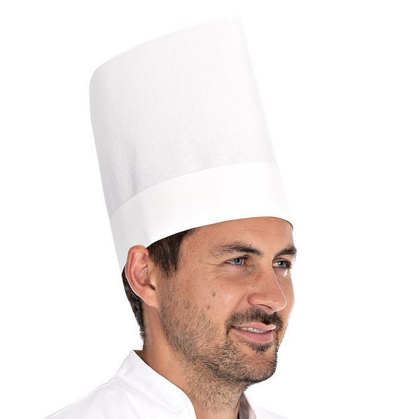 HYGOSTAR Kochmütze Variabel Krepp-Papier, offengelegt, verstellbar, weiss, H: 22 cm - Webstar - Hygiene- und Verbrauchsartikel - Medizin- und Pflegeprodukte - Kiosk- und Shopartikel - Fun Food Service - Schweiz - Articles d’hygiène et consommables - Produits médicaux et de soins - Produits de kiosque et de magasin - Fun Food Service - Suisse