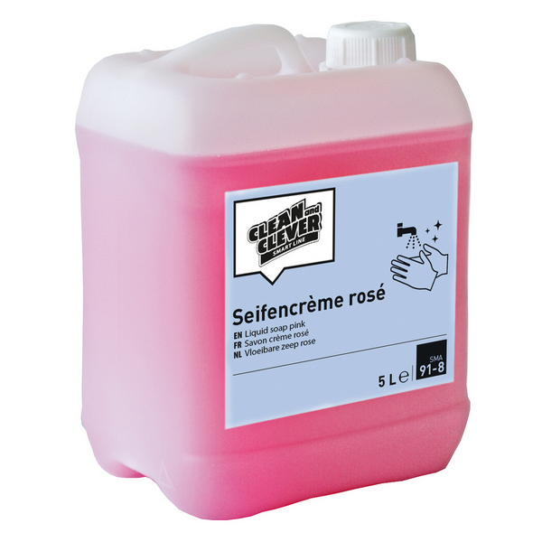 CLEAN and CLEVER Seifencrème SMA 91 Blumenduft, rosa, pH-neutral, 5 Liter - Webstar - Hygiene- und Verbrauchsartikel - Medizin- und Pflegeprodukte - Kiosk- und Shopartikel - Fun Food Service - Schweiz - Articles d’hygiène et consommables - Produits médicaux et de soins - Produits de kiosque et de magasin - Fun Food Service - Suisse