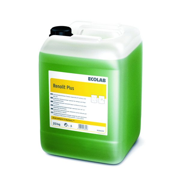 Renolit Plus Fettreiniger parfümiert, grün, flüssig, pH: 13 - 14, 20 kg, Konzentrat - Webstar - Hygiene- und Verbrauchsartikel - Medizin- und Pflegeprodukte - Kiosk- und Shopartikel - Fun Food Service - Schweiz - Articles d’hygiène et consommables - Produits médicaux et de soins - Produits de kiosque et de magasin - Fun Food Service - Suisse
