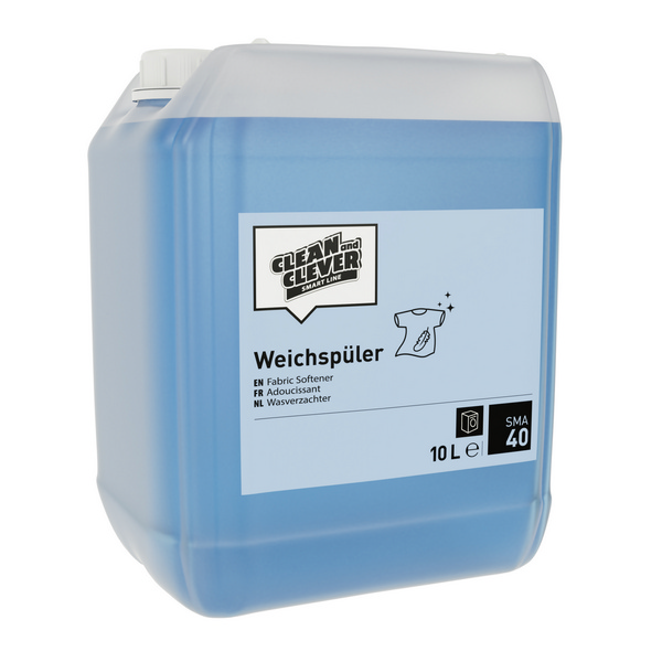 CLEAN and CLEVER Weichspüler SMA 40 parfümiert, blau, flüssig, pH: 3, 10 Liter - Webstar - Hygiene- und Verbrauchsartikel - Medizin- und Pflegeprodukte - Kiosk- und Shopartikel - Fun Food Service - Schweiz - Articles d’hygiène et consommables - Produits médicaux et de soins - Produits de kiosque et de magasin - Fun Food Service - Suisse
