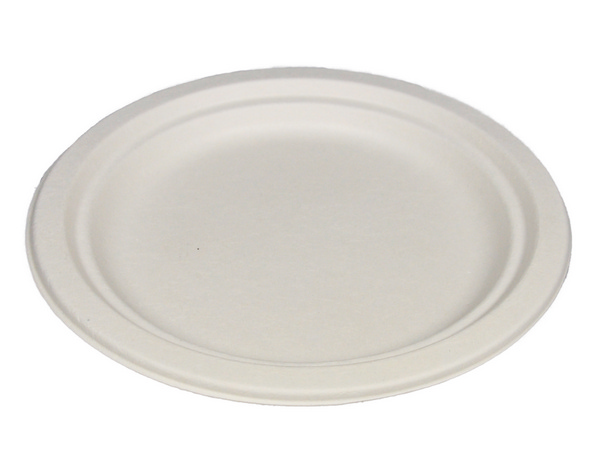 Teller Bagasse, weiss, kompostierbar, Ø 180 × 16 mm - Webstar - Hygiene- und Verbrauchsartikel - Medizin- und Pflegeprodukte - Kiosk- und Shopartikel - Fun Food Service - Schweiz - Articles d’hygiène et consommables - Produits médicaux et de soins - Produits de kiosque et de magasin - Fun Food Service - Suisse