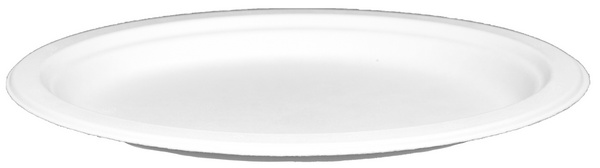 Teller Bagasse, weiss, kompostierbar, oval, 265 × 200 × 20 mm - Webstar - Hygiene- und Verbrauchsartikel - Medizin- und Pflegeprodukte - Kiosk- und Shopartikel - Fun Food Service - Schweiz - Articles d’hygiène et consommables - Produits médicaux et de soins - Produits de kiosque et de magasin - Fun Food Service - Suisse
