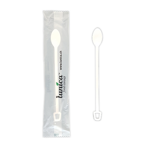 Bio Rührstäbchen CPLA, weiss, einzeln verpackt, 130 mm - Webstar - Hygiene- und Verbrauchsartikel - Medizin- und Pflegeprodukte - Kiosk- und Shopartikel - Fun Food Service - Schweiz - Articles d’hygiène et consommables - Produits médicaux et de soins - Produits de kiosque et de magasin - Fun Food Service - Suisse
