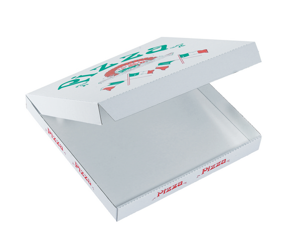 Pizzakarton Karton, weiss, unbeschichtet, bedruckt, Modell Padova, 400 × 400 × 40 mm - Webstar - Hygiene- und Verbrauchsartikel - Medizin- und Pflegeprodukte - Kiosk- und Shopartikel - Fun Food Service - Schweiz - Articles d’hygiène et consommables - Produits médicaux et de soins - Produits de kiosque et de magasin - Fun Food Service - Suisse