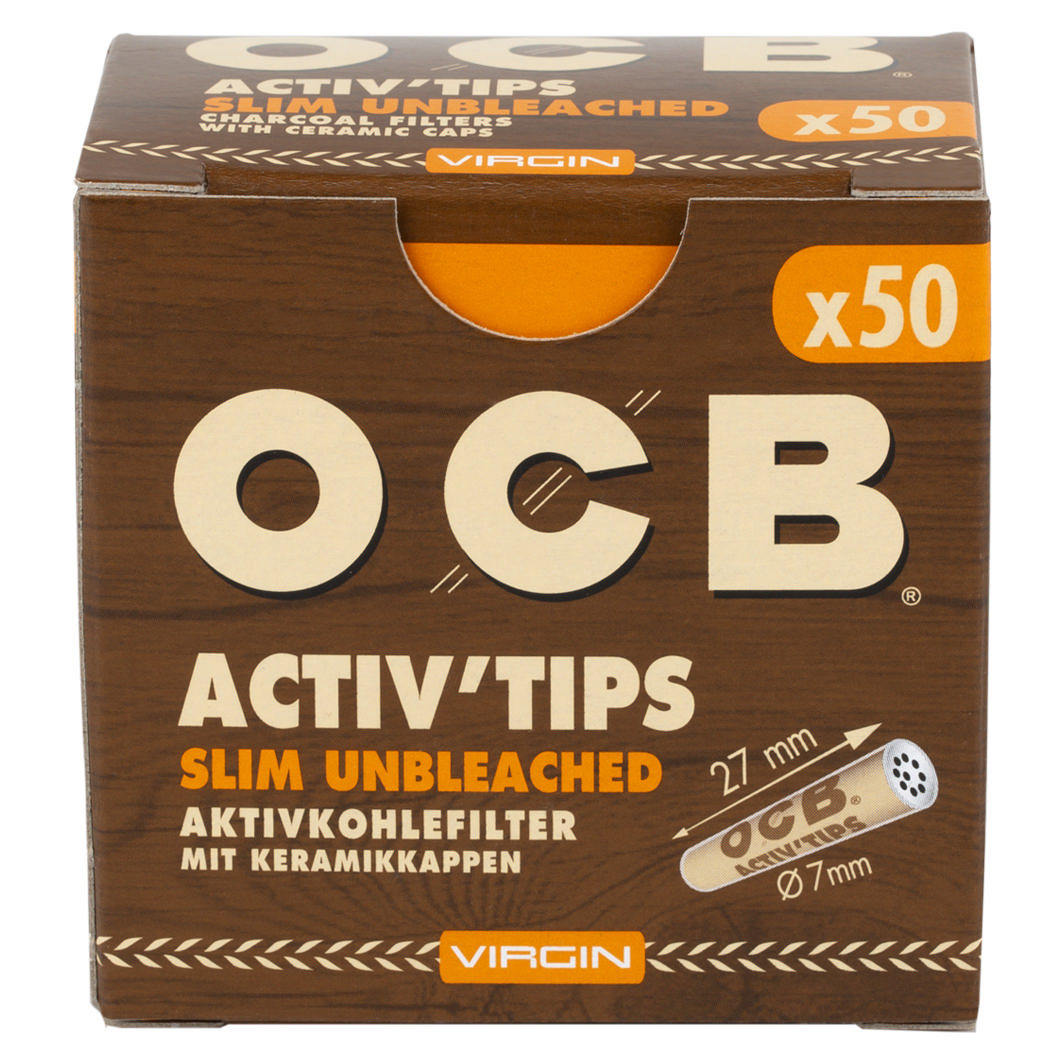 OCB Virgin Slim Activ Charcoal Tips 50