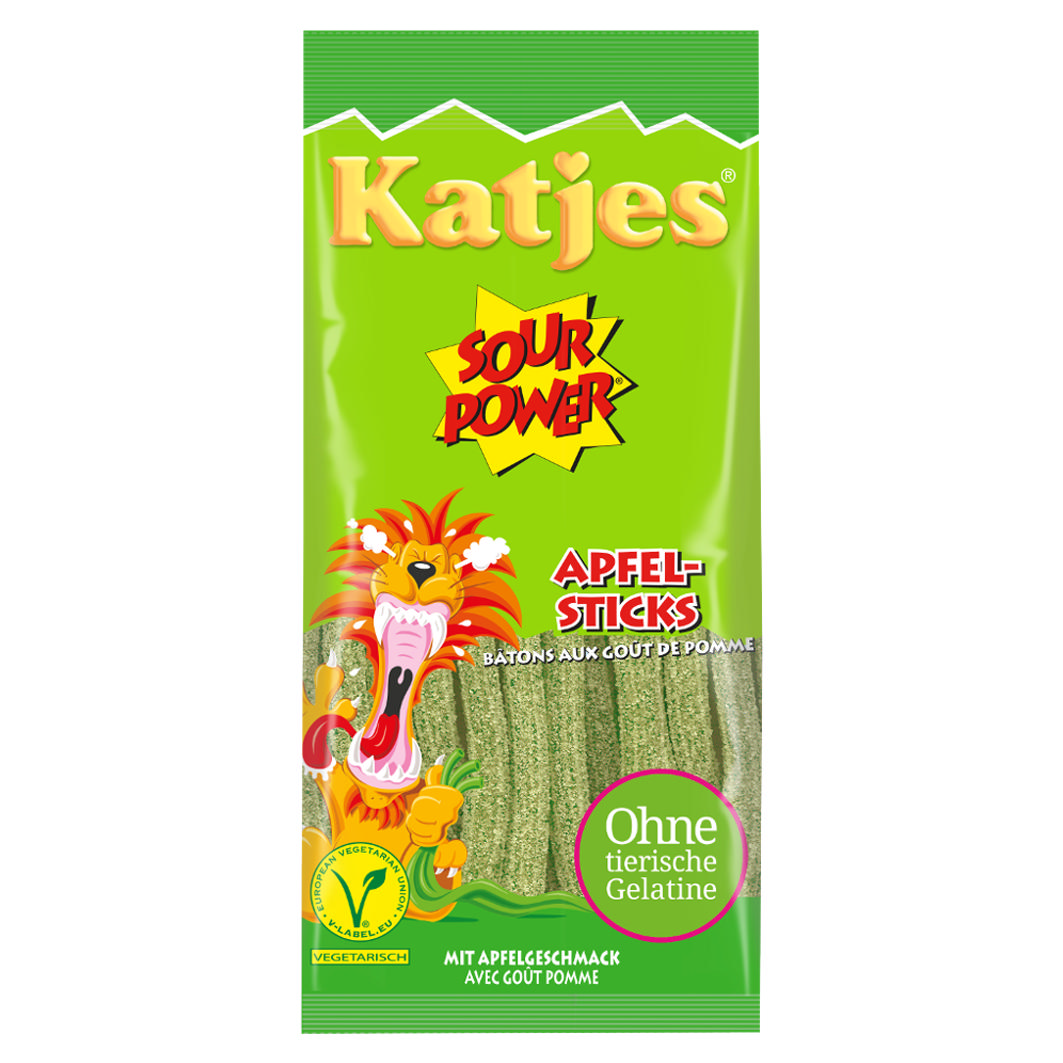 Katjes Sour Power Apfel-Sticks 100g