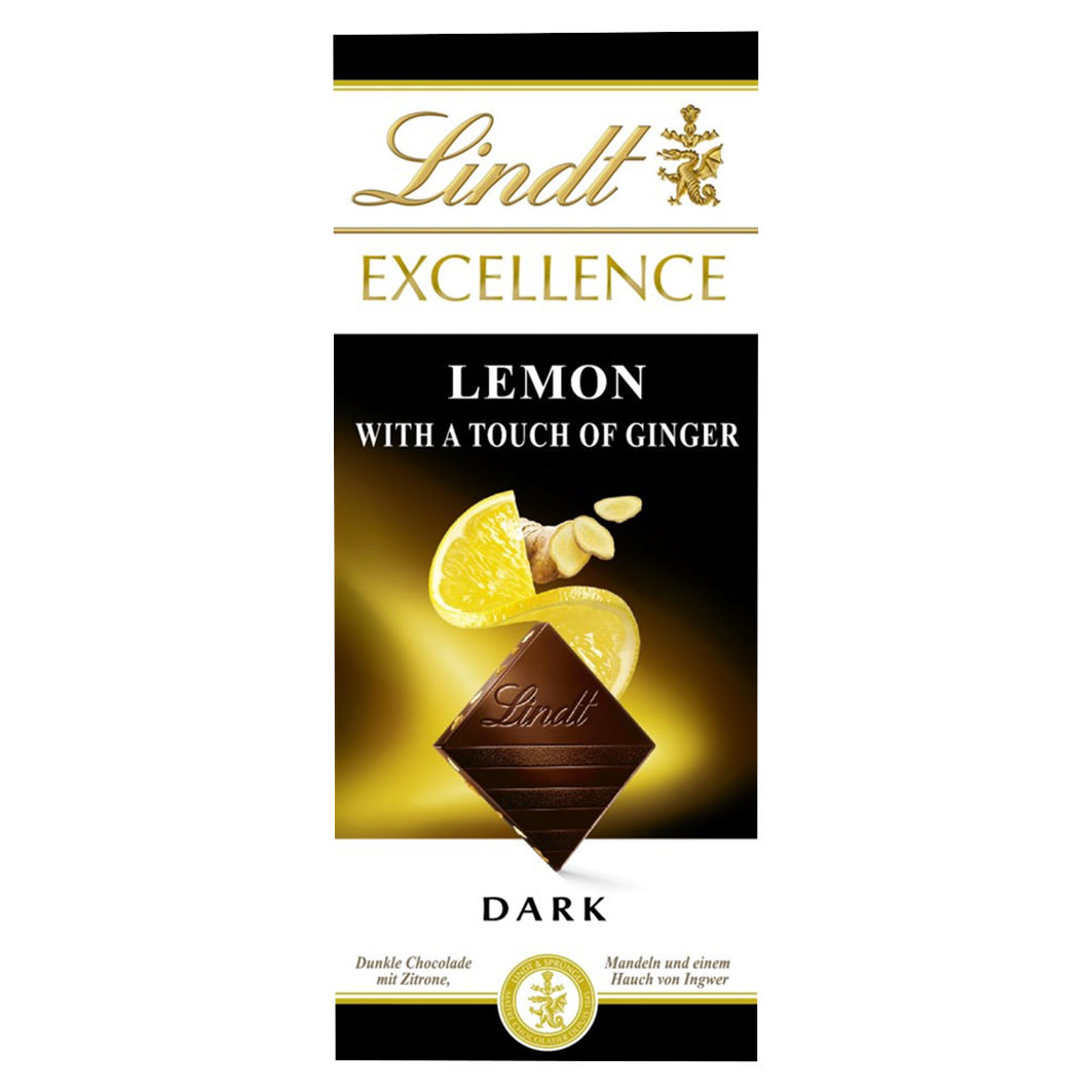 Lindt Excellence Dunkel Zitrone Ingw. 100g