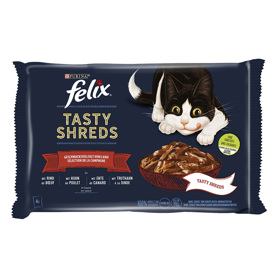 Felix Tasty Shreds Fleisch 4x80g