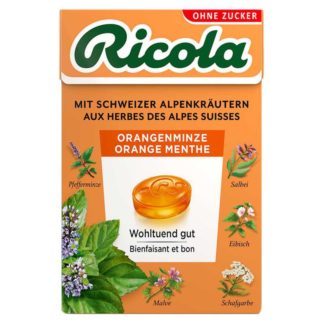 Ricola Box Orangen-Minze 50g