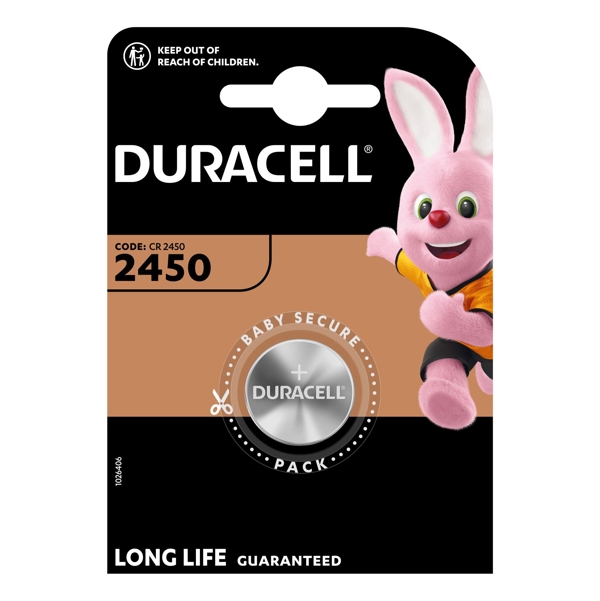 Duracell Knopfzellen-Batterie CR2450 3V