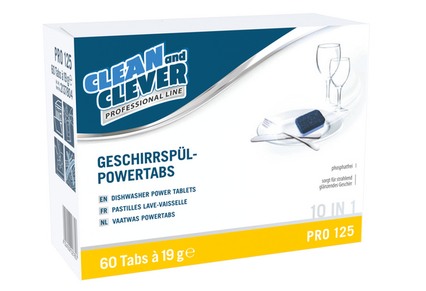 CLEAN and CLEVER Geschirrspül-Powertabs 10 in 1 PRO 125