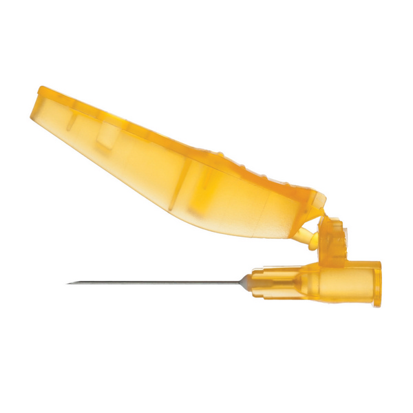 SOL-CARE Sicherheitskanüle 20G*2, Länge 50 mm, äusserer Durchmesser 0.9 mm, gelb, steril, 100 Stück im Dispenser