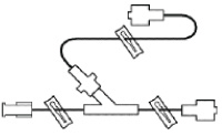 CADD Verlängerung Luer männlich/männlich, Y-Erweiterung mit Rückschlagventil weiblicher Luer