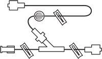 CADD Verlängerung mit Luer-Anschluss männlich/männlich, Y-Erweiterung mit Rückschlagventil weiblicher Luer-Lock, 0,2-Mikron-Filter