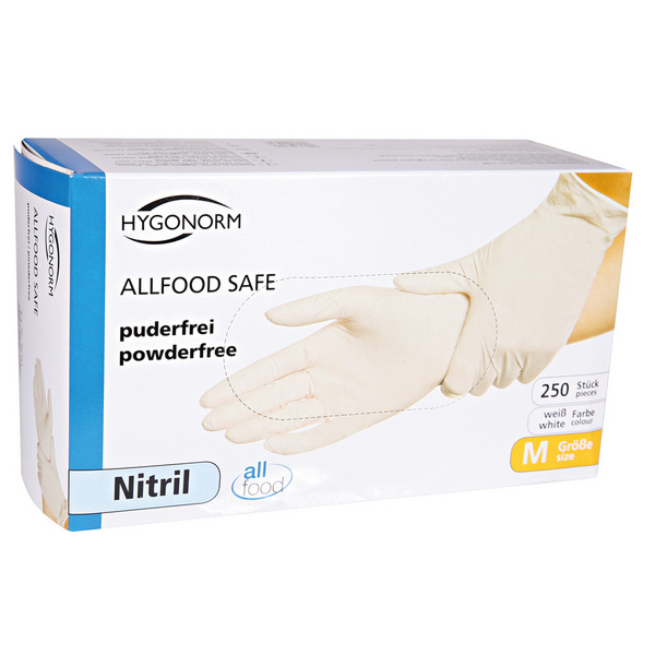 Handschuhe Nitril XL Allfood Safe weiss  puderfrei 24 cm