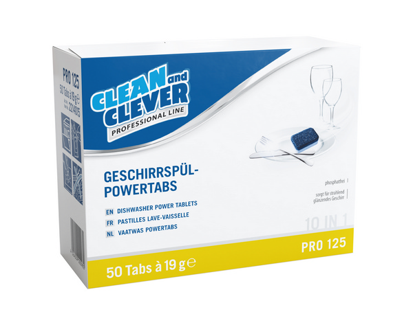 CLEAN and CLEVER Geschirrspül-Powertabs 10 in 1 PRO 125