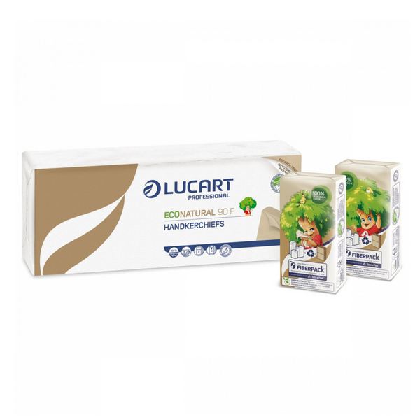 Lucart EcoNatural 90 F Taschentücher in Papierverpackung - Zero Plastic